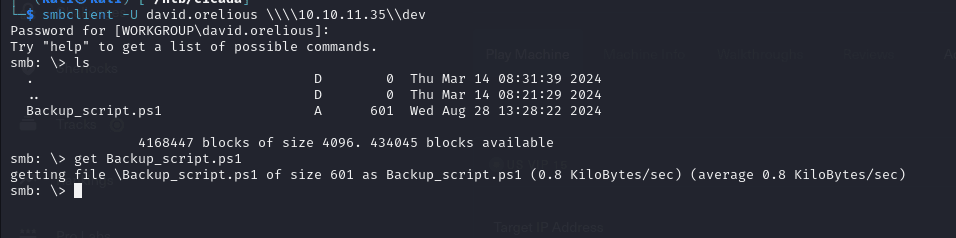 get backup