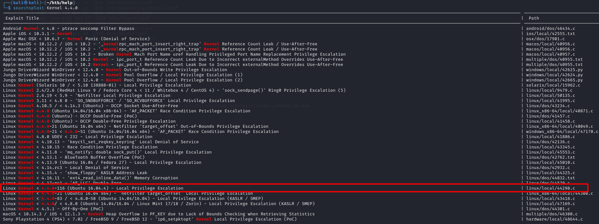 searchsploit privilege escalation