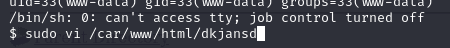 sudo vi