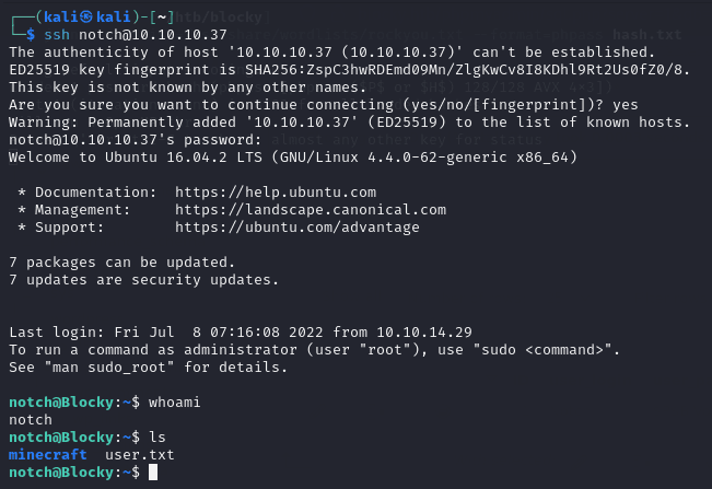 ssh user