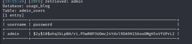 Sqlmap credentials