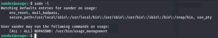 sudo -l